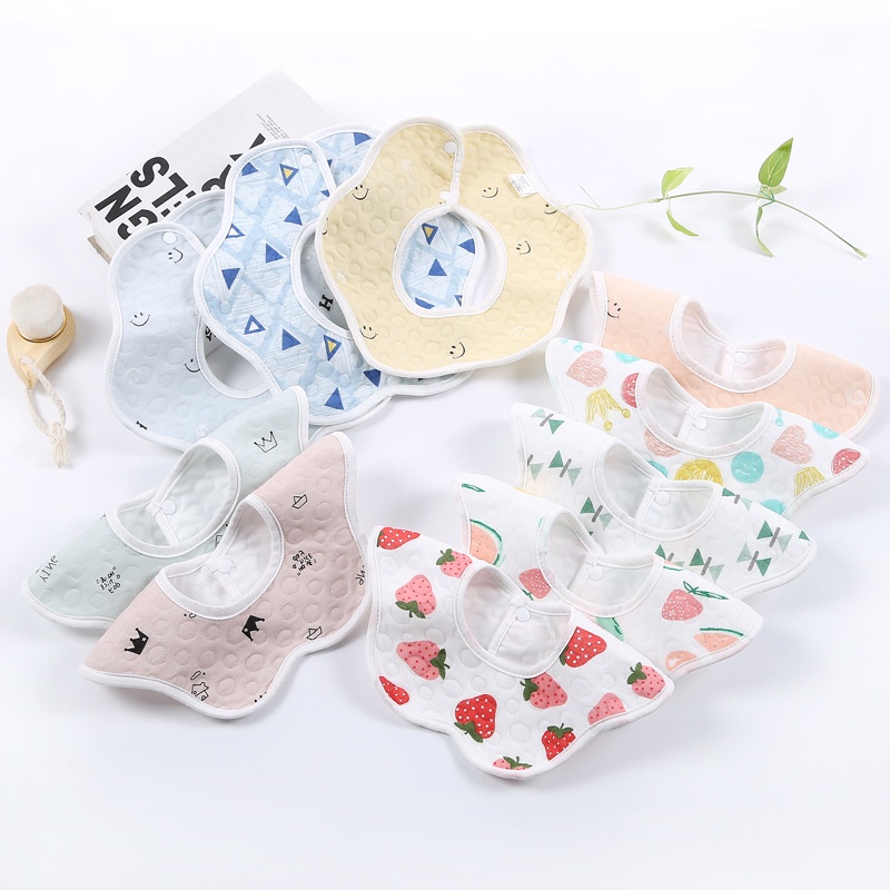 Set 2 Yếm Tròn Xốp Cho Bé