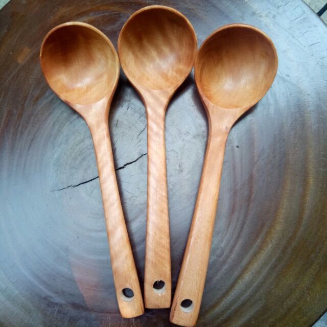 Set lẻ 3 muôi gỗ (Muỗng gỗ) múc cơm, múc canh, xào rán chất lượng cao, tiện lợi dùng cho nhà bếp