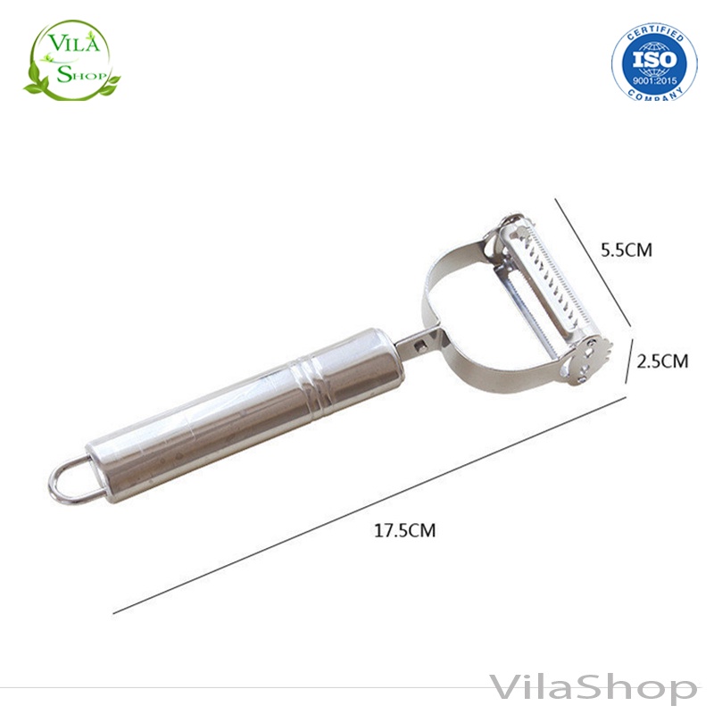 Nạo Rau Củ INOX, Nạo Đa Năng Gọt Vỏ - Bào Sợi Rau Củ Quả 2 In 1 Bền, Đẹp