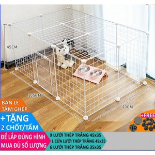 Chuồng quây thú cưng 16 tấm - Lưới sắt ghép đa năng