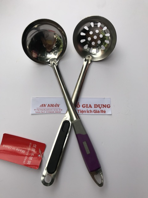 [FREESHIP] Set thìa (vá) múc canh+ thìa lỗ inox cao cấp sáng bóng