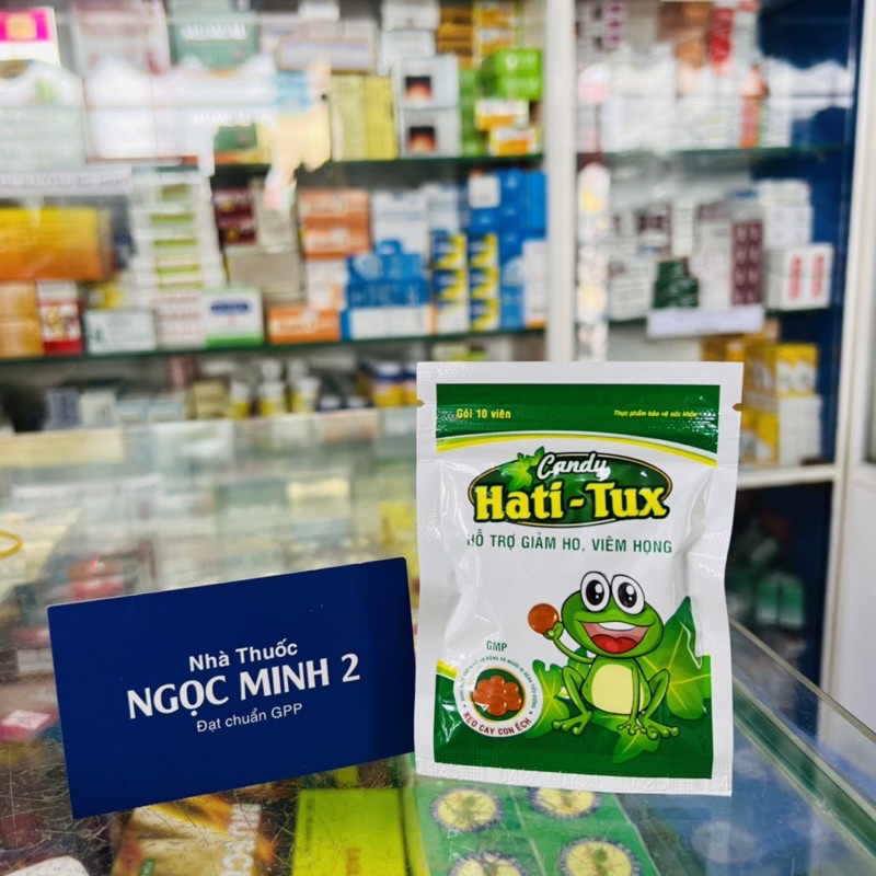 ✅  Kẹo HATI-TUX candy Con ếch Giảm ho và giảm đau họng