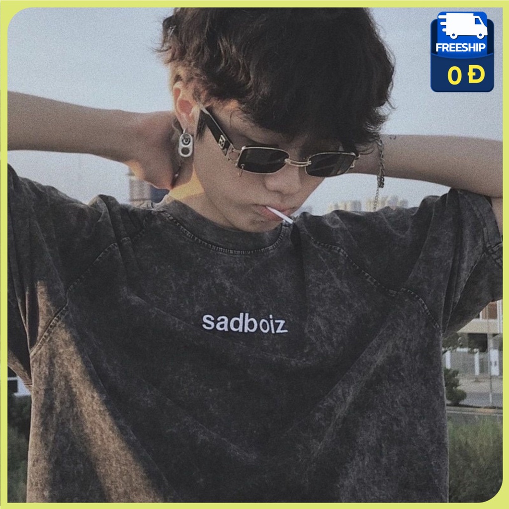 Áo sadboiz AT15. sadtagram nam nữ Tay Lỡ WASH Xám , Áo phông sadboiz chính hãng nam nữ from rộng unisex | BigBuy360 - bigbuy360.vn