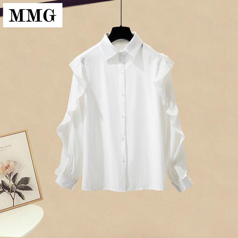 ❍☑℗Plus set áo sơ mi dáng rộng phối chân váy thời trang mùa thu cho nữ 2021 | BigBuy360 - bigbuy360.vn