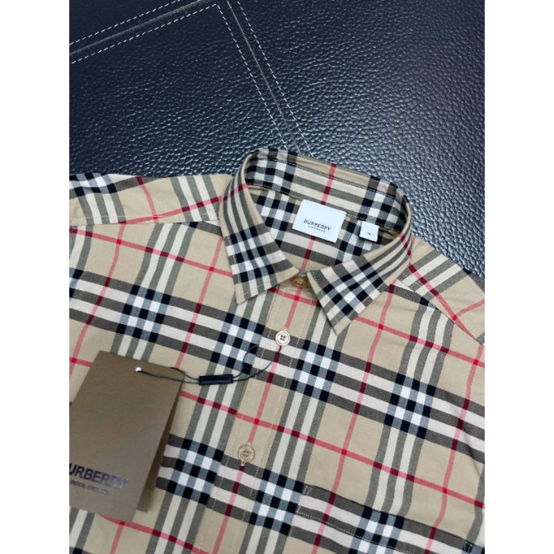 áo sơ mi nam dài tay kẻ caro Burberry BBR