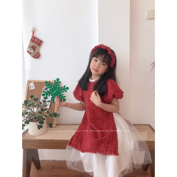 Áo dài bé gái cách tân, tay bồng cách điệu kèm bờm cho bé từ 1-5tr