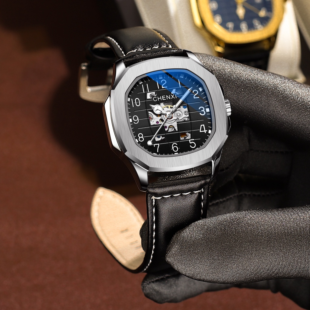 Đồng Hồ Cơ Tự Động Chexi Với Dây Da Sang Trọng Cho Nam