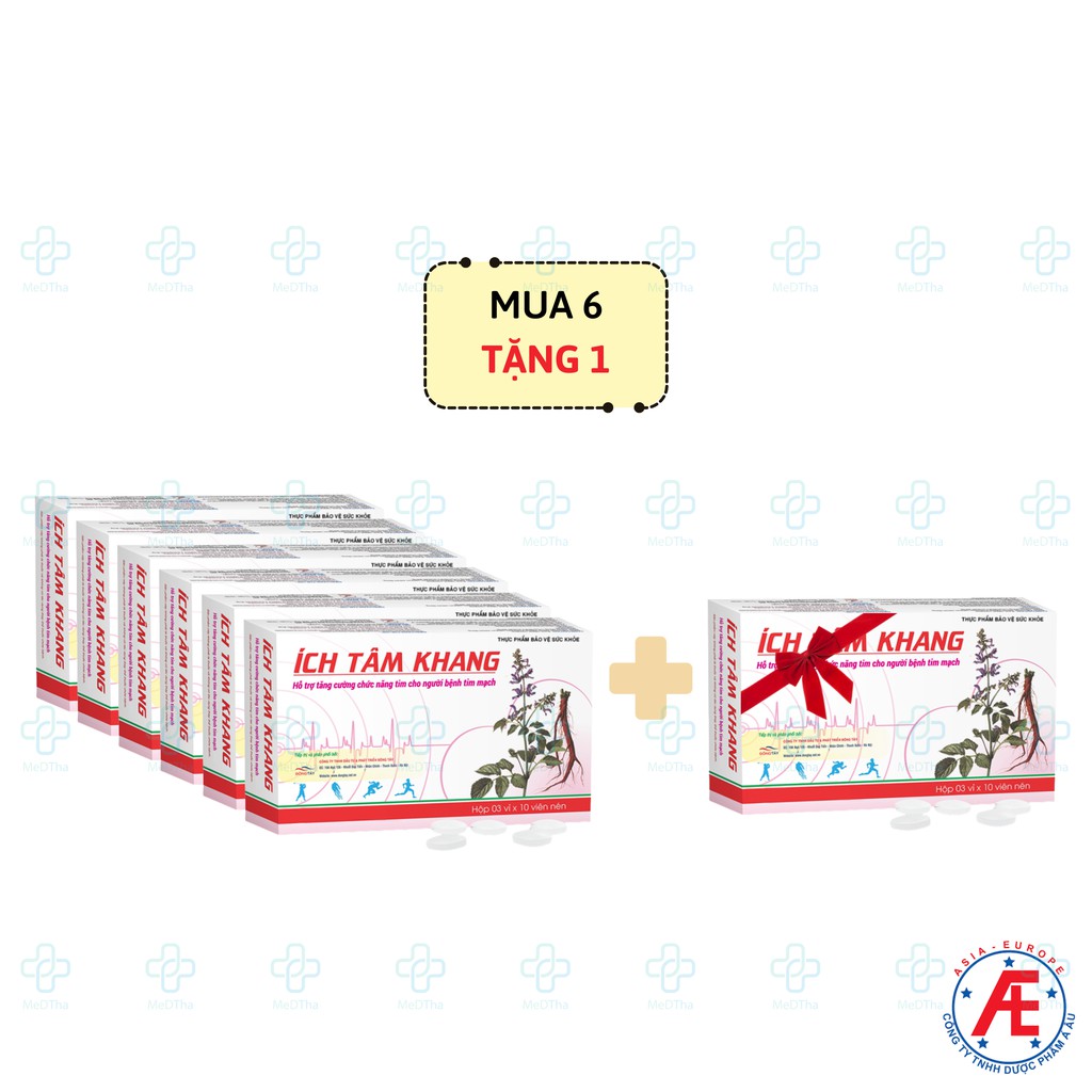 Ích Tâm Khang - Hỗ trợ Tăng cường Sức Khỏe Tim Mạch, Giảm Triệu Chứng Suy Tim, Khó Thở, Phù (Hộp 30 viên) [Chính Hãng]