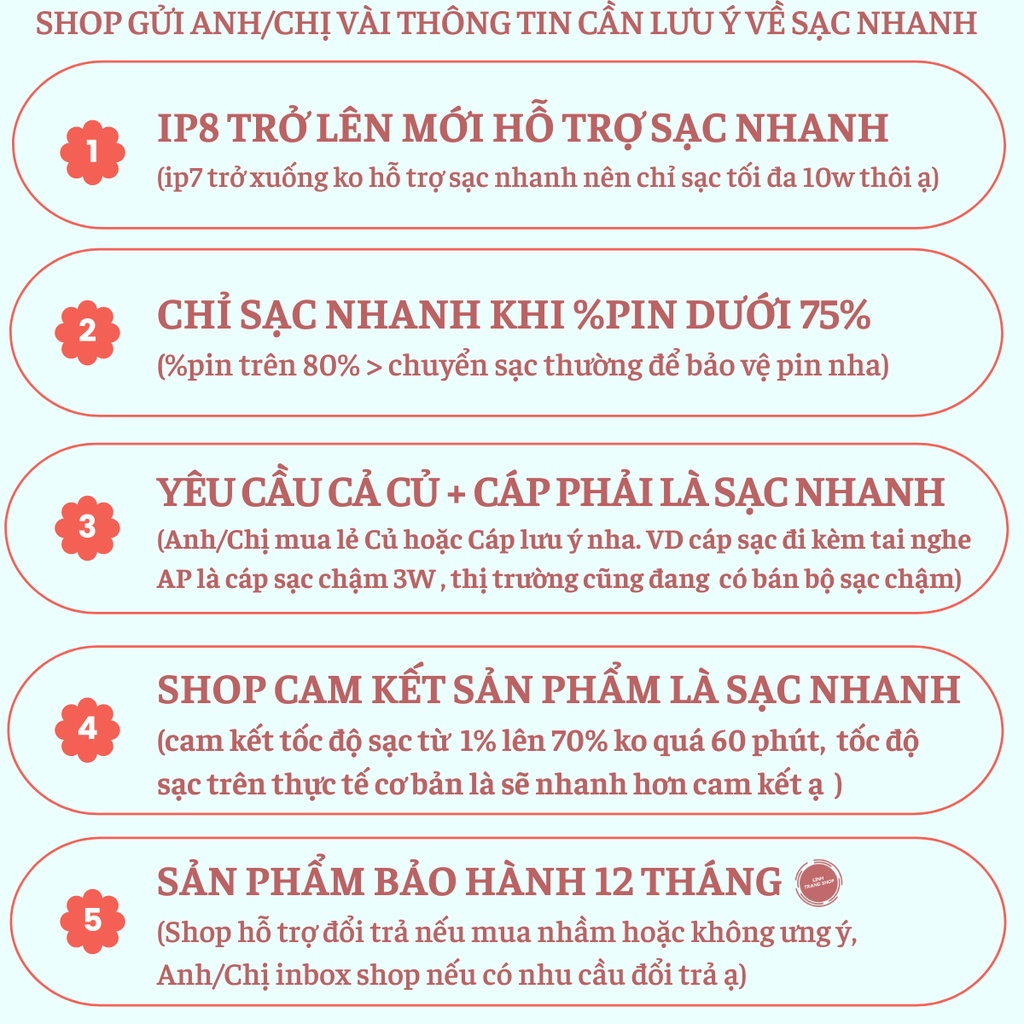 (Bảo Hành 12 Tháng) Củ Sạc Nhanh  (CAM KẾT TỐC ĐỘ SẠC NHANH)