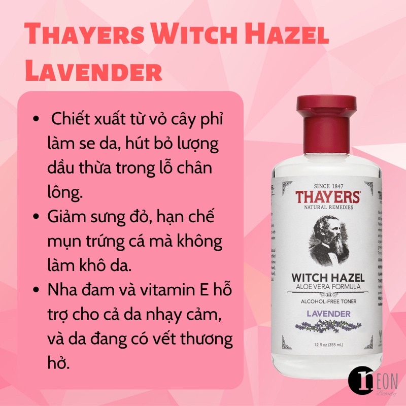 Nước Hoa Hồng se khít lỗ chân lông Thayers Witch Hazel Toner