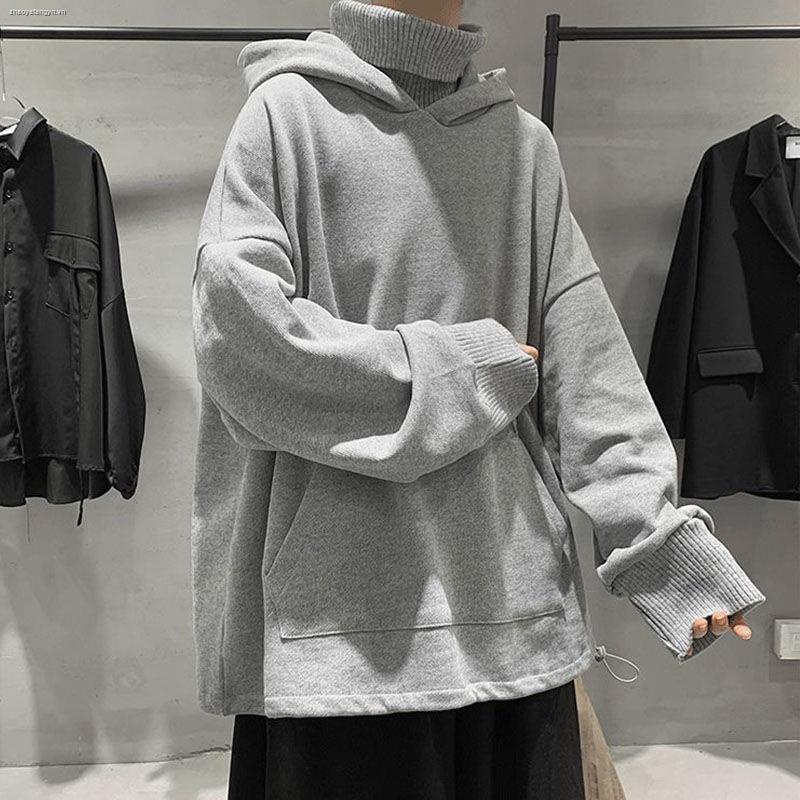 Áo hoodie cổ cao dáng rộng thời trang thu đông hong kong dành cho cặp đôi