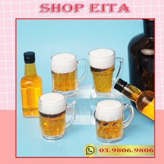Mô hình cốc bia nhựa trang trí bánh kem, trang trí bánh sinh nhật