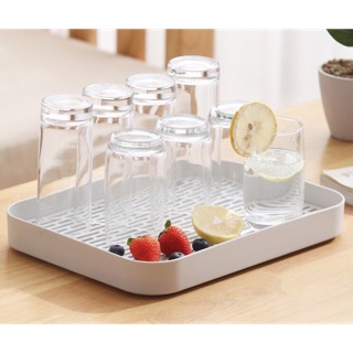 Khay trà nhựa trắng, khay úp cốc