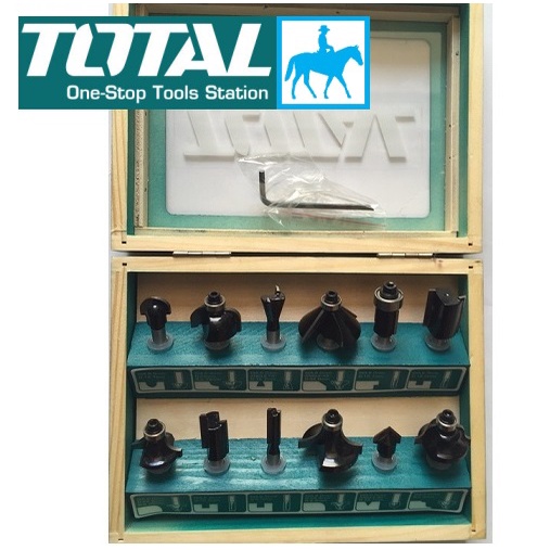 Total BỘ 12 MŨI PHAY GỖ 6mm 12mm 8mm TACSR0121 ĐIỆN SÀI GÒN