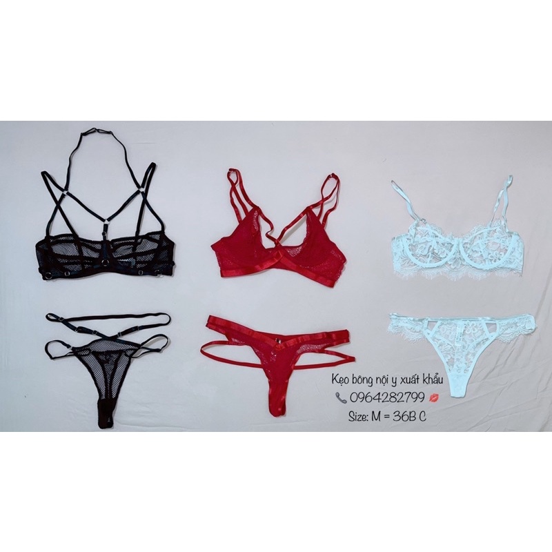 Bộ Đồ Lót Ren Lưới Có Gọng Không Đệm Siêu Mỏng hãng fashionnova