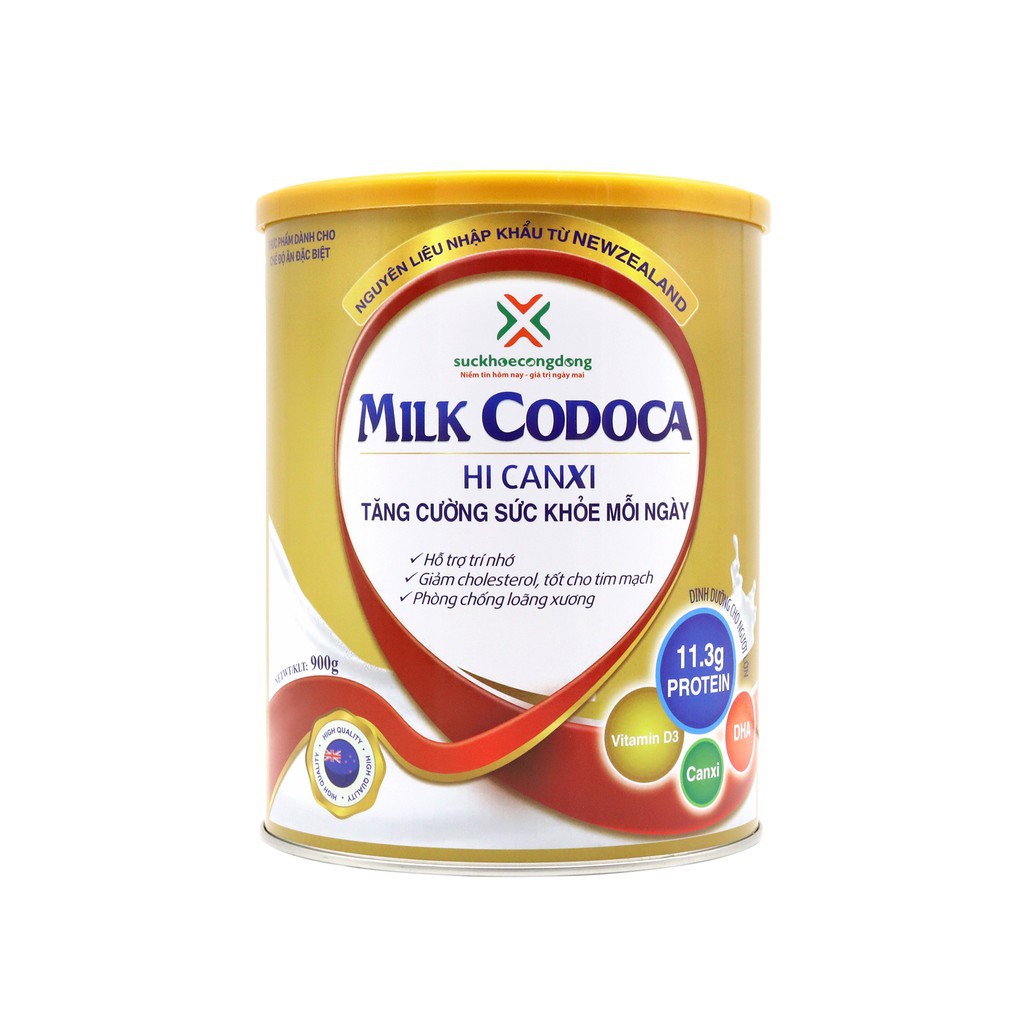 [CHÍNH HÃNG]  combo mua 3 tặng 1 Sữa tốt cho tim mạch và phòng chống loãng xương- Milk Codoca Hi Canxi 900g | Thế Giới Skin Care