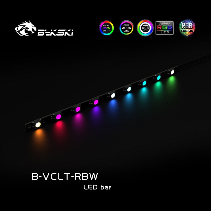 Bykski 20cm Chỉ thay thế dải LED RGB cho CPU Bykski Water Block Modify / 12V RGB 4PIN hoặc 5V RBW 3PIN Header thành AURA SYNC / B-VCLT-RBW