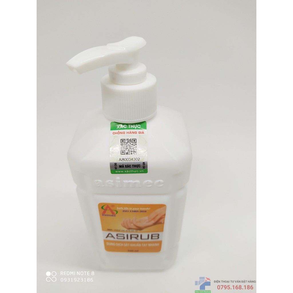Nước rửa tay Asirub chai 500ml-Hàng chính hãng công ty