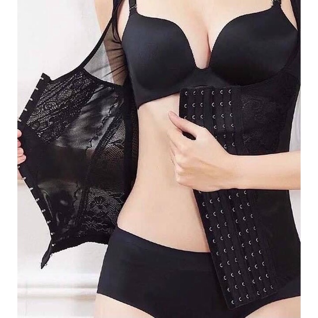 Áo Gen Nịt Giảm Mỡ Bụng 6 Hàng Nấc Cài Sau Sinh Hàng Cao Cấp Tạo Vòng Eo Thon Gọn