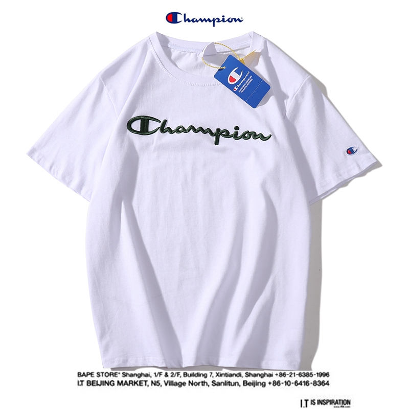 Áo Thun Ngắn Tay Thêu Chữ Champion