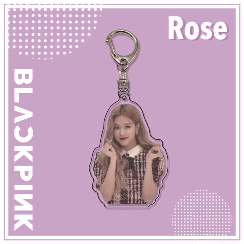 Móc khóa hai mặt acrylic in hình Rosé BLACKPINK