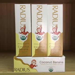 Kem đánh răng hữu cơ trẻ em vị chuối dừa radius - organic coconut banana toothpaste
