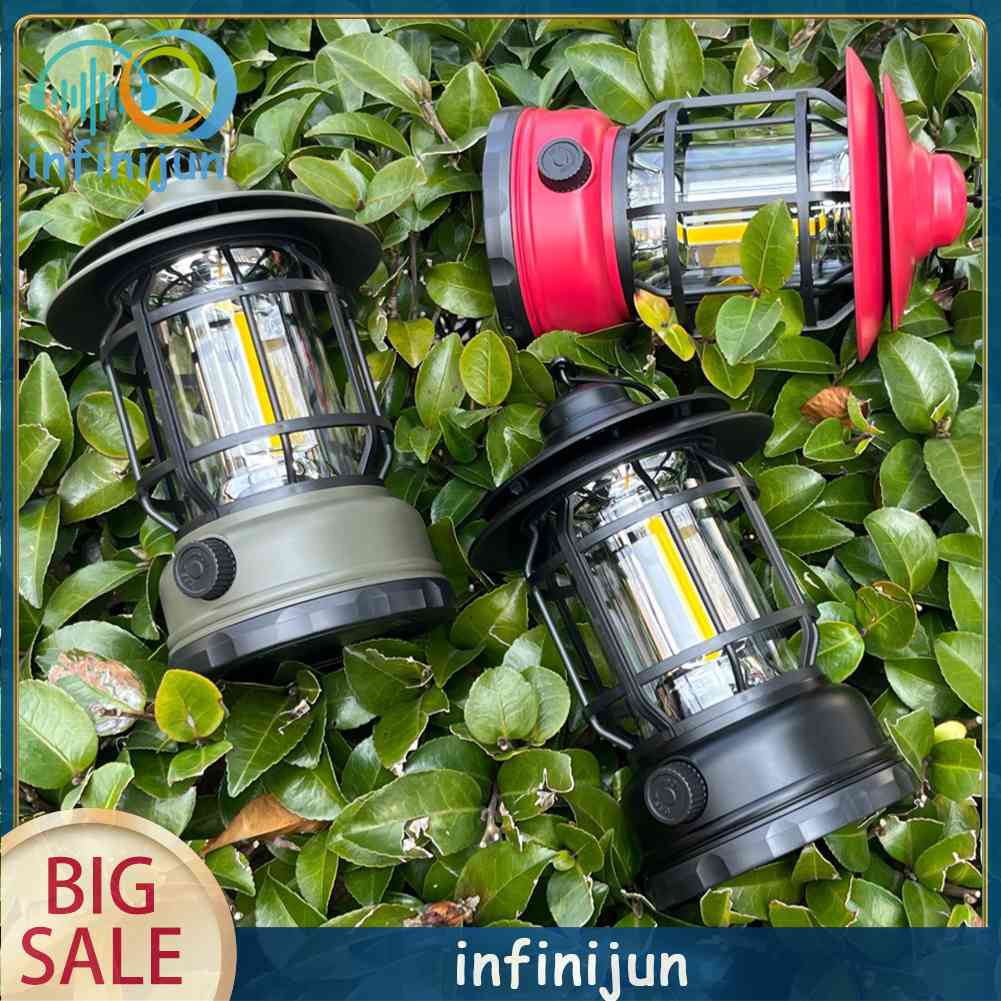 Đèn Để Bàn Sạc Cổng USB Dùng Khi Cắm Trại Ngoài Trời Phong Cách Retro