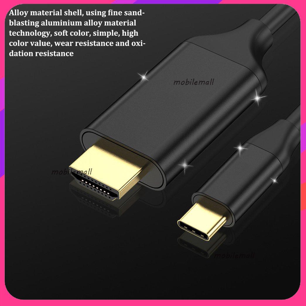 MớiType-C To HDMI 1.8M Support 4K60Hz Resolution Type-C To HDMI Adapter Cable