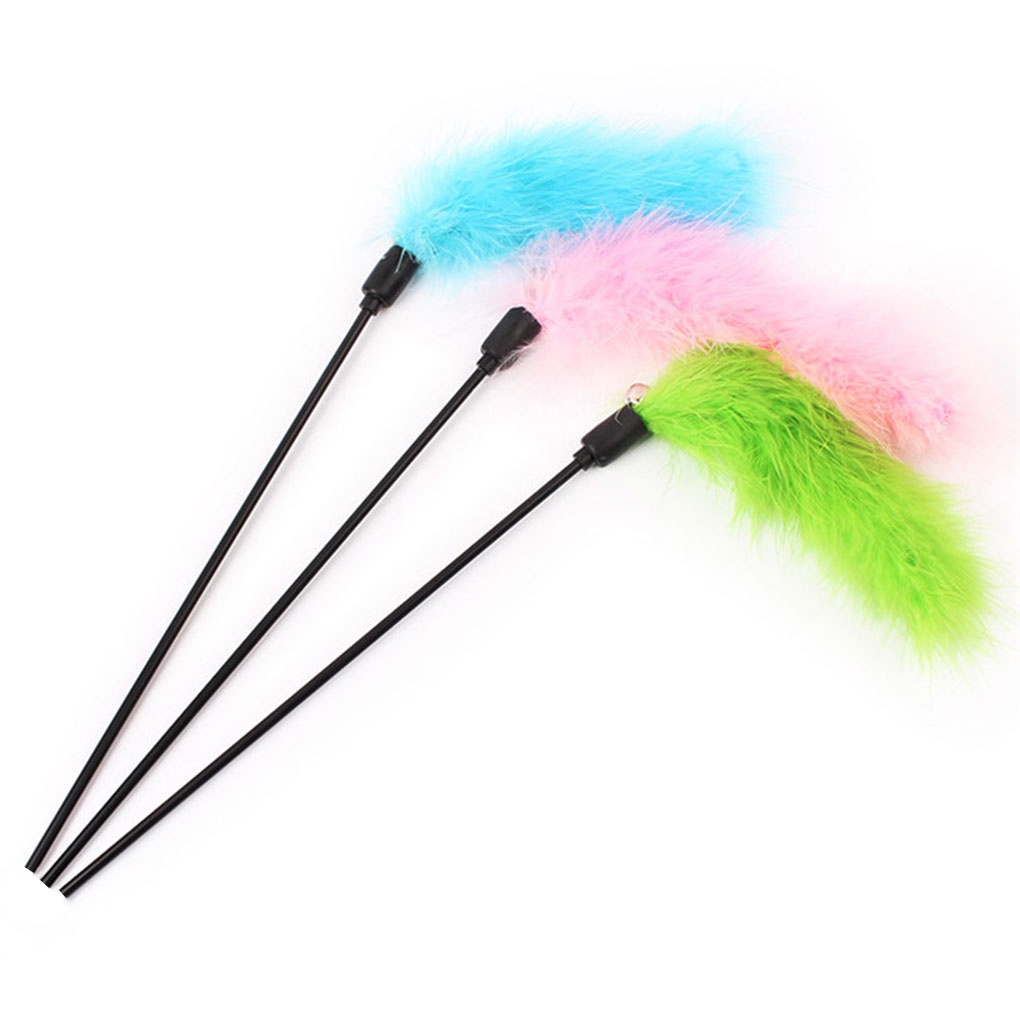 Đồ chơi lông vũ bằng nhựa co giãn màu sắc ngẫu nhiên cho thú cưng