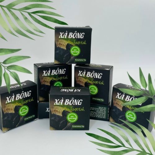 Xà Bông Sinh Dược Giảm Mụn Lưng 100% Thiên Nhiên Xà Phòng Than tre 70gram