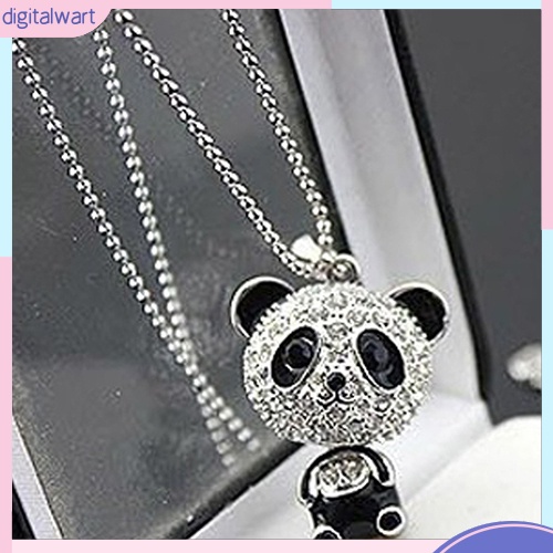 Dây chuyền dài phối mặt hình gấu trúc đính đá xinh xắn