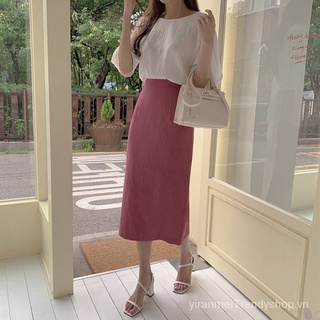 Lovely Solid Color High Waist Midi Skirt For Women