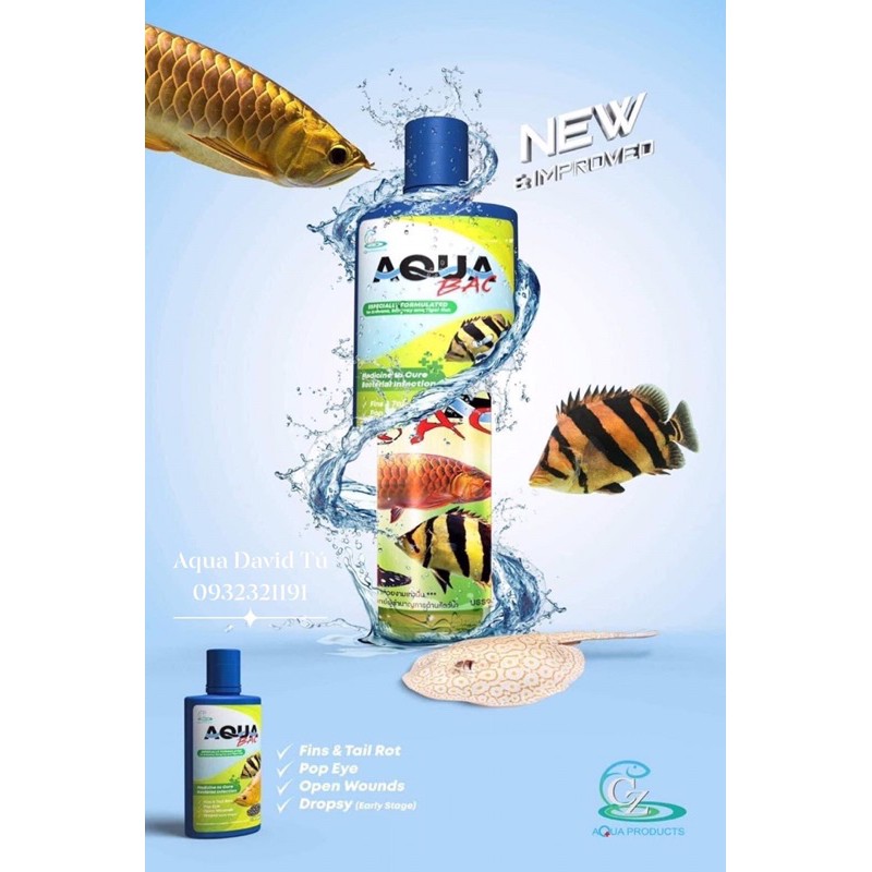 Aqua Bạc Cho Cá Rồng Hổ Sam Trị Các Bệnh Nấm,Kênh Vảy,Mờ Mắt (Chai 100ml)