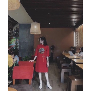 [ BIGSIZE ] Đầm đỏ thêu tết 55-90kg