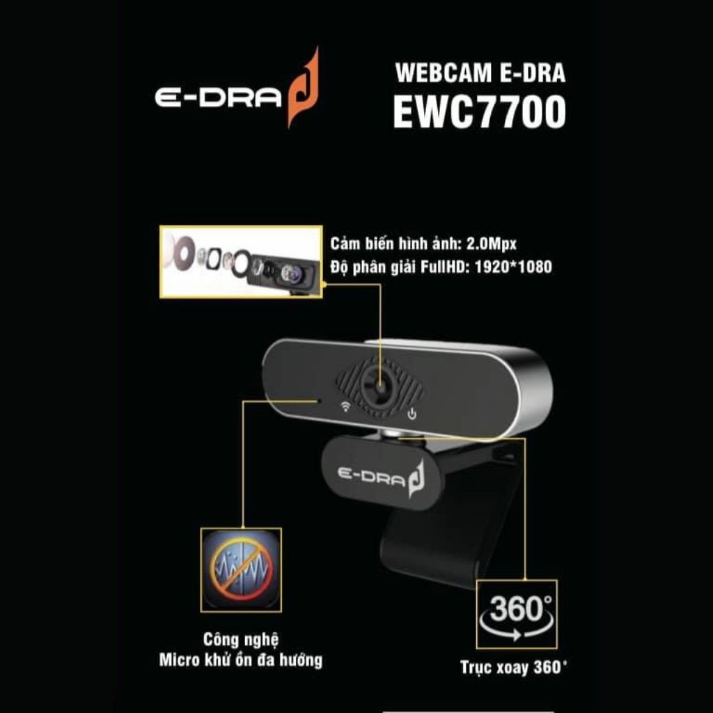 Webcam máy tính E-Dra EWC7700 FHD 1080P