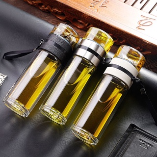 Chai Thủy Tinh 2 Lớp PHA TRÀ Cách Nhiệt Có Lõi Lọc Inox 304, Dung Tích 450ml mang du lịch tiện lợi