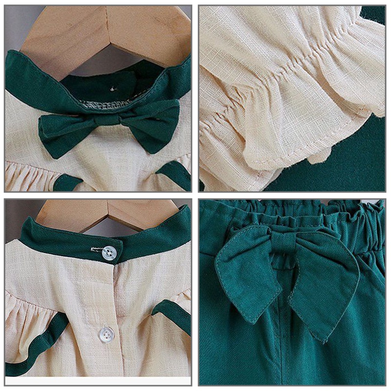 Trang phục IQ ANGEL 2 mảnh gồm áo sơ mi có cổ thời trang phương Tây 2022 ngọt ngào mới cho bé gái