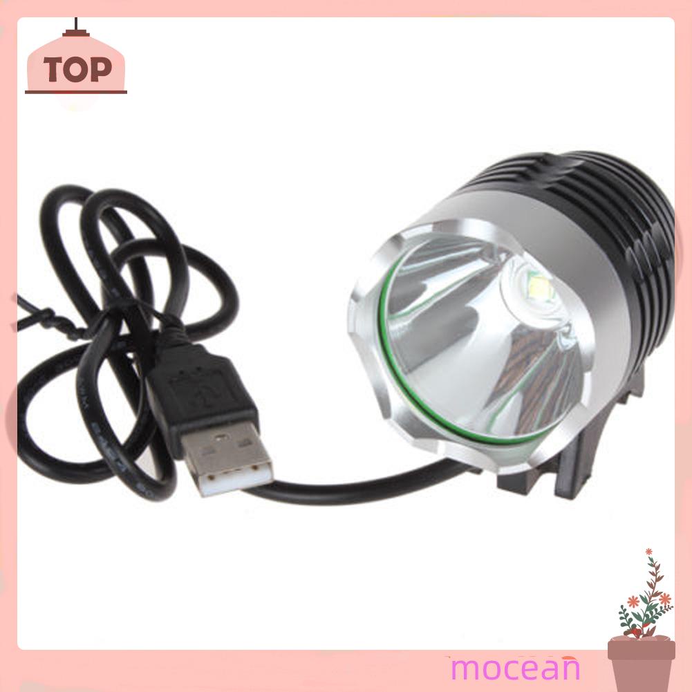 Đèn Pha Xe Đạp Xm-L T6 Bóng Led Q5 Usb 1200lm 3 Chế Độ Sáng