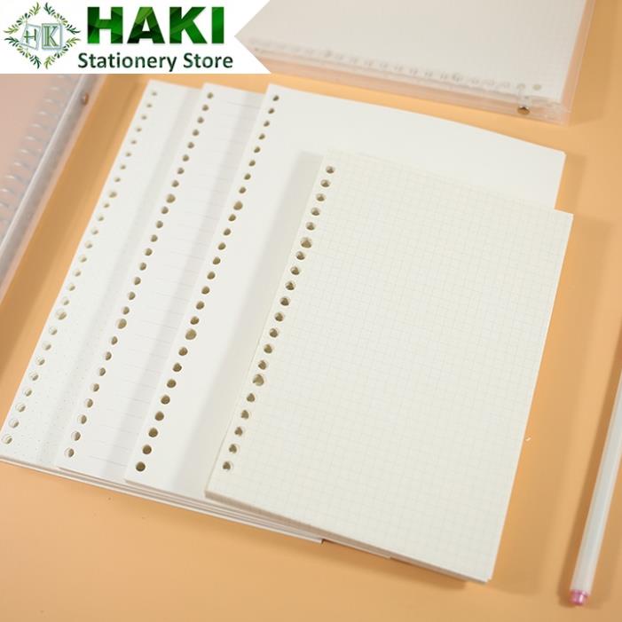 Ruột sổ còng giấy refill HAKI 20 26 30 lỗ A5 B5 A4 sổ planner bullet journal