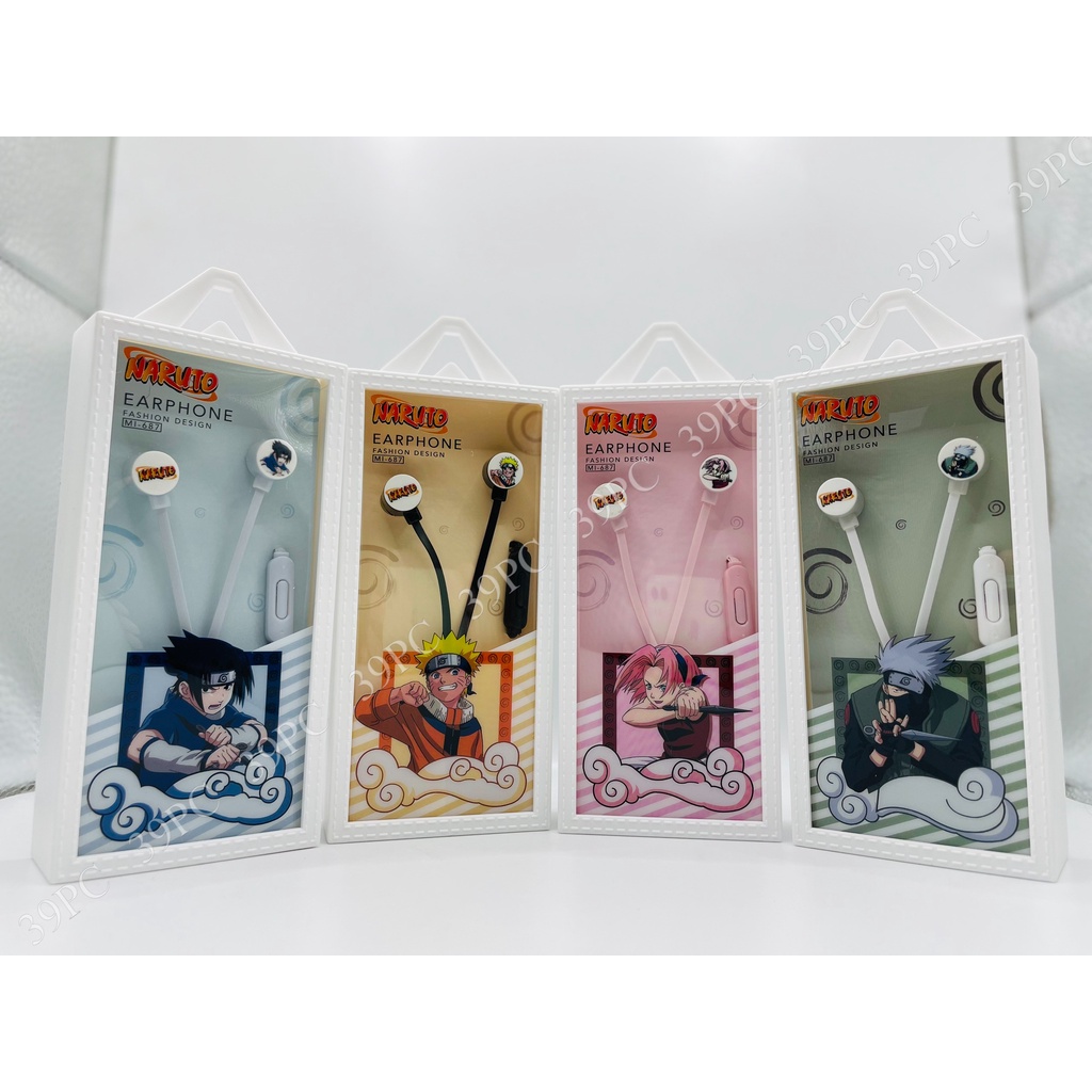 [39PC] Tai Nghe Nhét Tai Có Dây Anime Kimetsu no Yaiba/ Tai Nghe Naruto/ Tai Nghe Dễ Thương Mẫu Mới Nhất