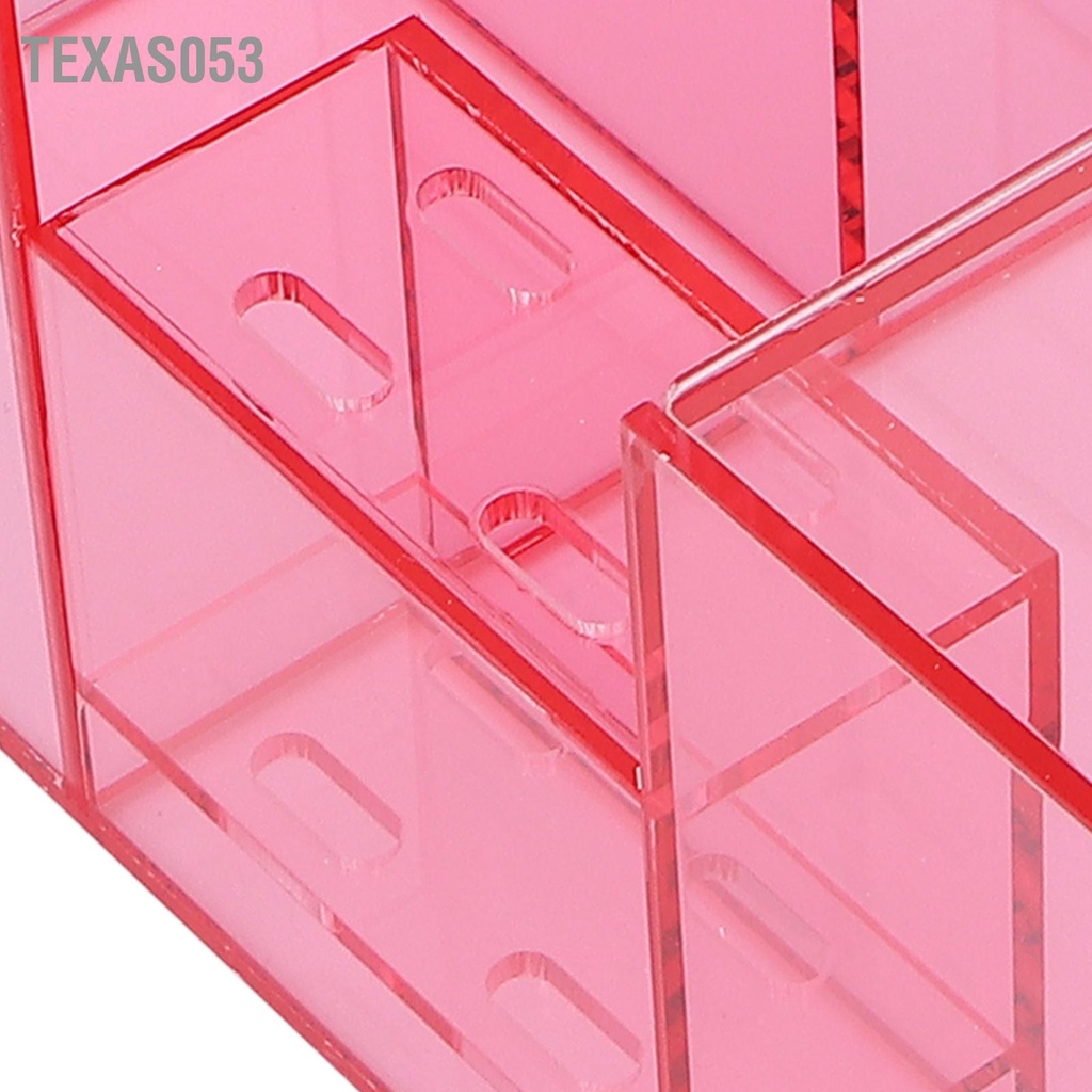 Texas053 Dung lượng lớn Ghép lông mi Nghệ thuật Cắt móng tay Dụng cụ Hình xăm Hộp đựng Tổ chức (Màu hồng trong suốt)