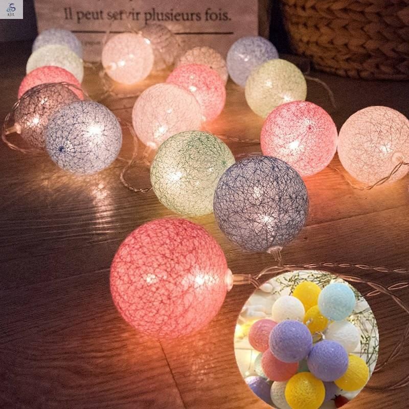 Dây đèn led 2m hình quả cầu lớn đầy màu sắc trang trí siêu xinh