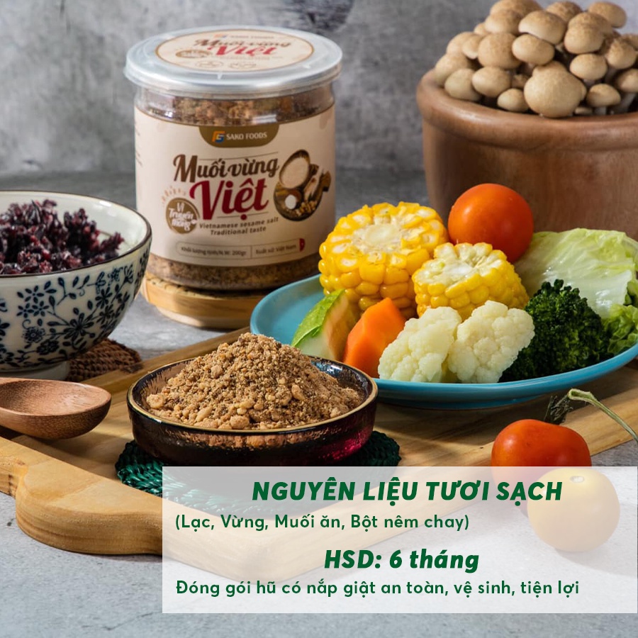 Muối Vừng Lạc Sako Foods hộp 200g, Muối Lạc Vừng Vị Truyền Thống Thơm Ngon Dinh Dưỡng - Nuti Vegan | BigBuy360 - bigbuy360.vn