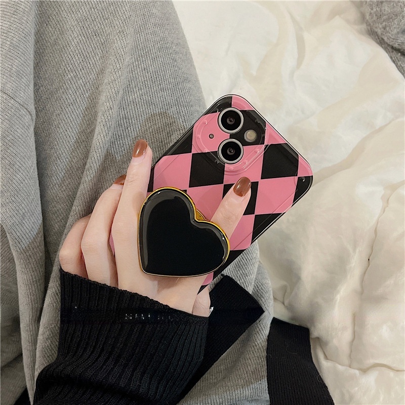 Ốp điện thoại họa tiết sọc hình thoi đơn giản thời trang thích hợp cho iPhone 12/ 11promax 13 xs xr 8