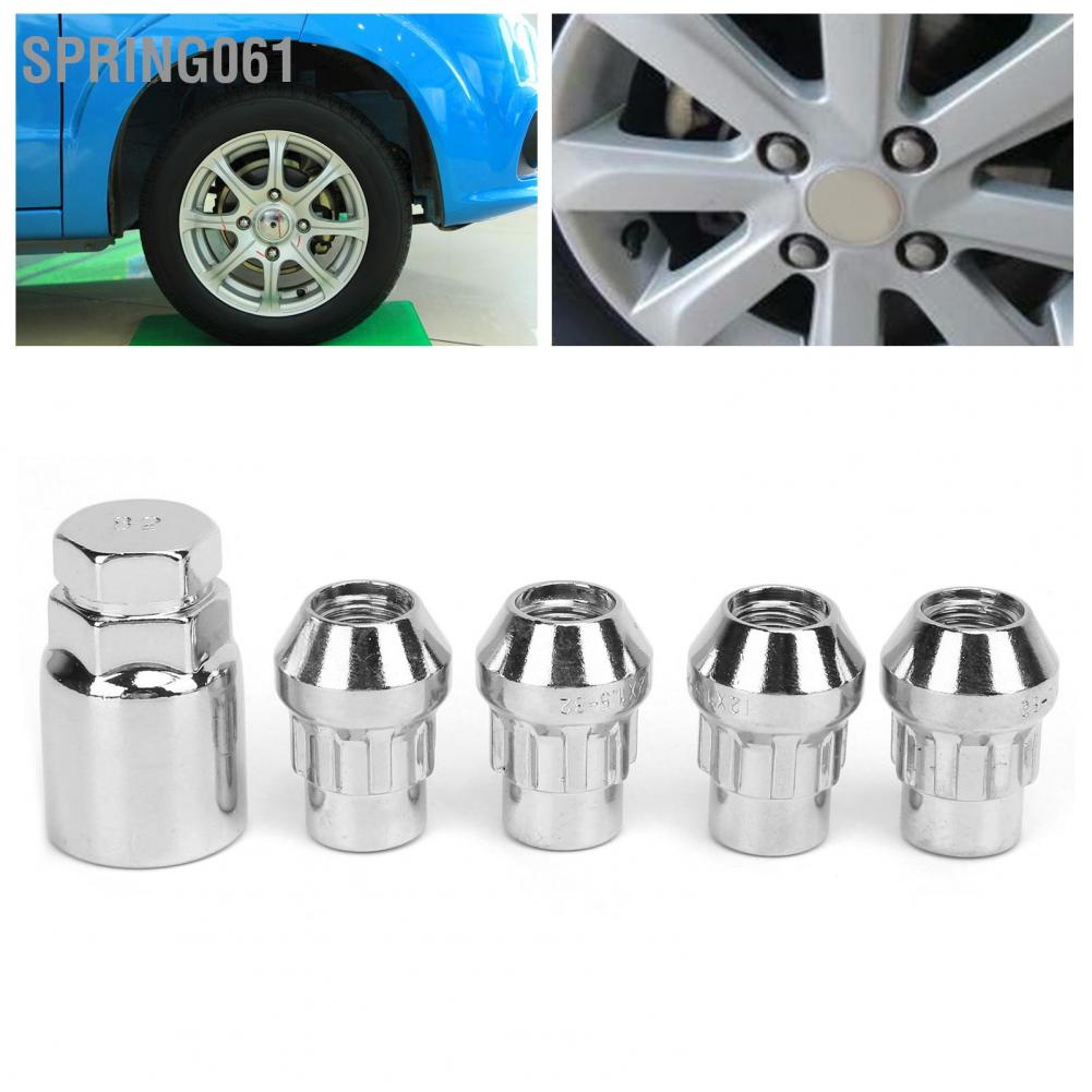 Spring061 4PCS Car Wheel Nut Locks M12x1.5MM 32MM Height Steel Universal Automobile Components