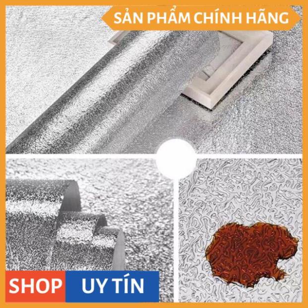 Combo 3m Cuộn giấy bạc dán bếp cách nhiệt chống thấm giá rẻ dán tường nhà bếp chống thấm bền đẹp  loại khổ 60cm