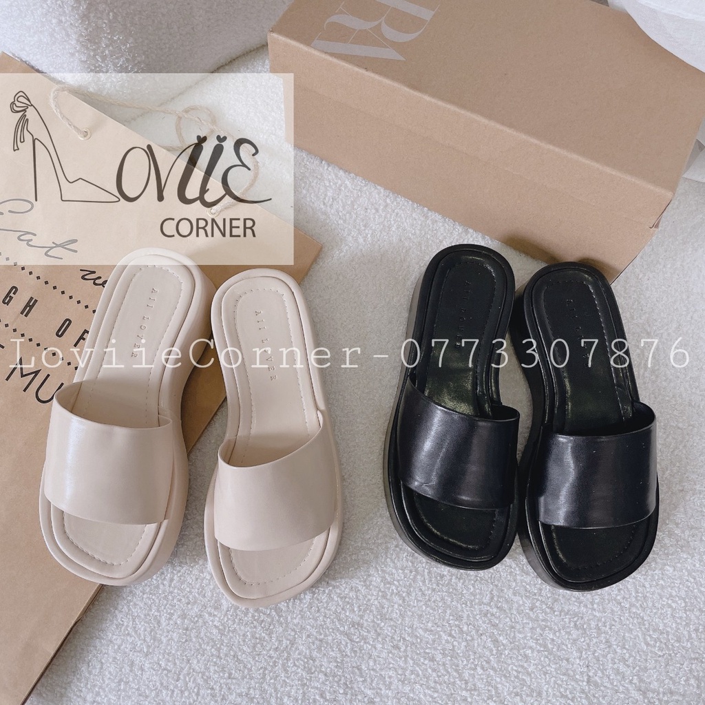 DÉP NỮ THỜI TRANG LOVIIECORNER - DÉP BỆT NỮ TÍNH QUAI KẸP DA BÓNG ĐẾ THẤP CAO CẤP D1111 D220786
