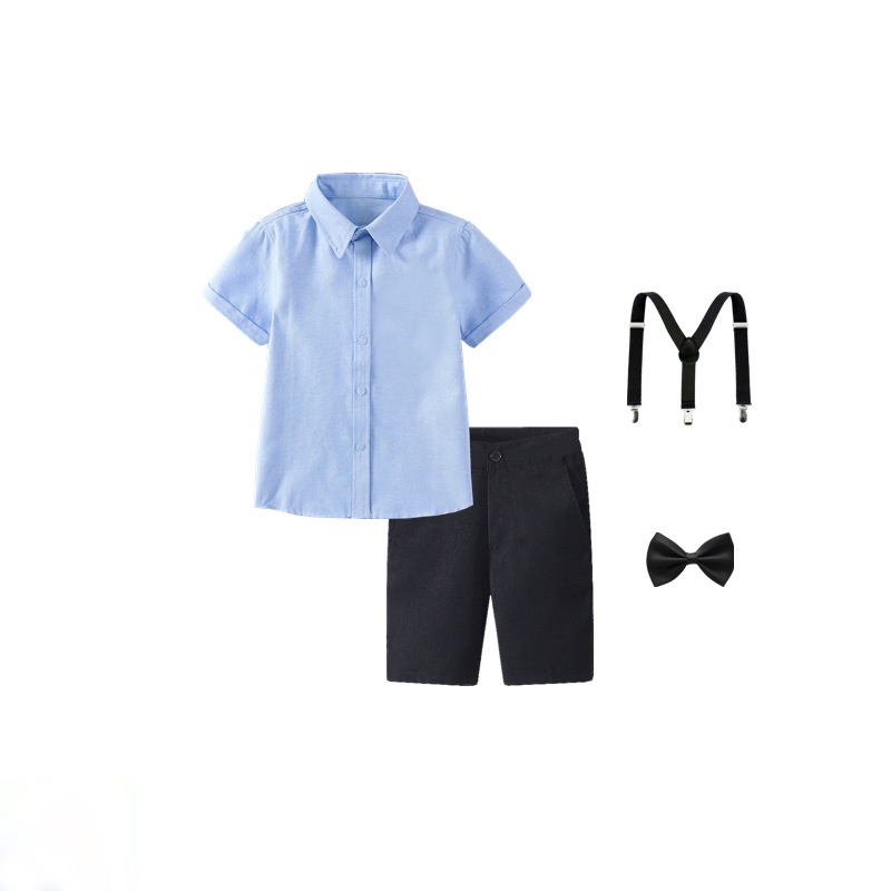Bộ Trang Phục SOFFNY 4 Món Gồm Áo Sơ Mi Nơ Bướm/Cà Vạt Và Quần Short Dành Cho Bé Trai