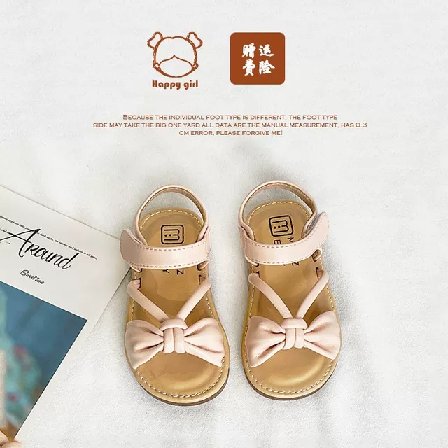 Sandal bé gái - dép quai hậu cho bé đế dẻo, mềm, êm chân tắt nơ quai chéo H38 ( có video &amp; ảnh thật)
