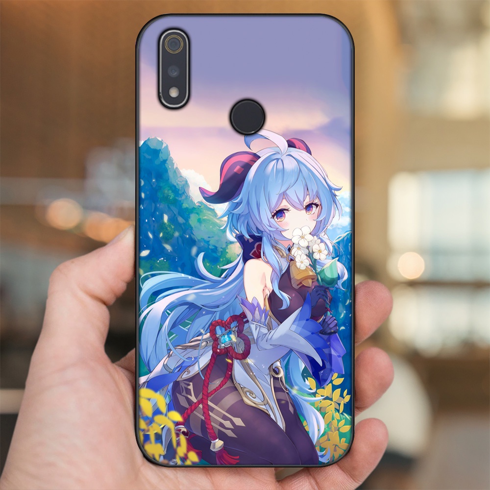 Ốp lưng Realme 3, 3 Pro viền đen in hình Ganyu Genshin Impact